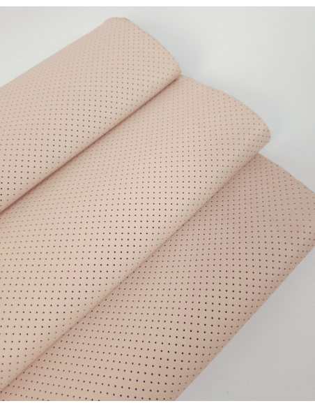 Pastel Rose Tan Perforated Soft Leather