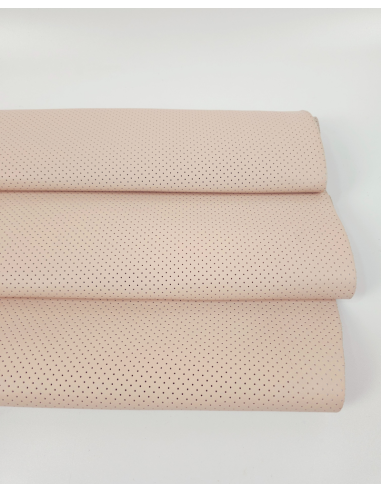 Pastel Rose Tan Perforated Soft Leather