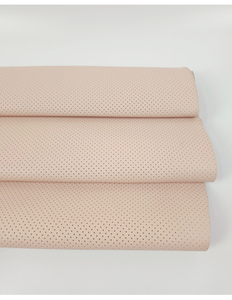 Pastel Rose Tan Perforated Soft Leather