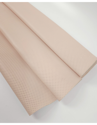 Pastel Rose Tan Perforated Soft Leather