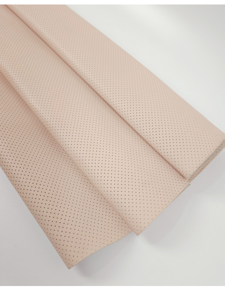 Pastel Rose Tan Perforated Soft Leather