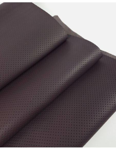 Chocolate Plum Perforated Soft Leather