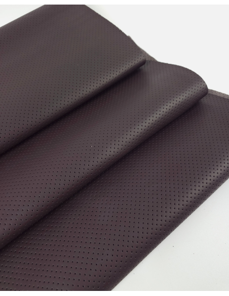 Chocolate Plum Perforated Soft Leather