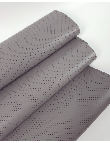 Frost Gray Perforated Soft Leather