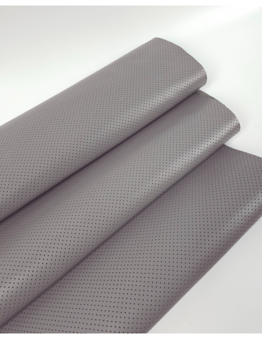 Frost Gray Perforated Soft Leather