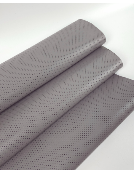 Frost Gray Perforated Soft Leather