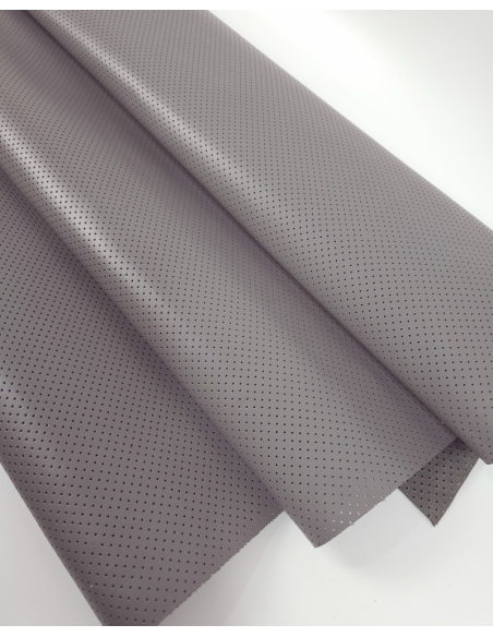 Frost Gray Perforated Soft Leather