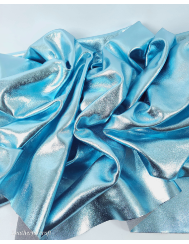 Azurro 9070 Laminado Metallic Luxurious Calf Soft Leather