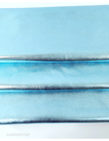 Azurro 9070 Laminado Metallic Luxurious Calf Soft Leather