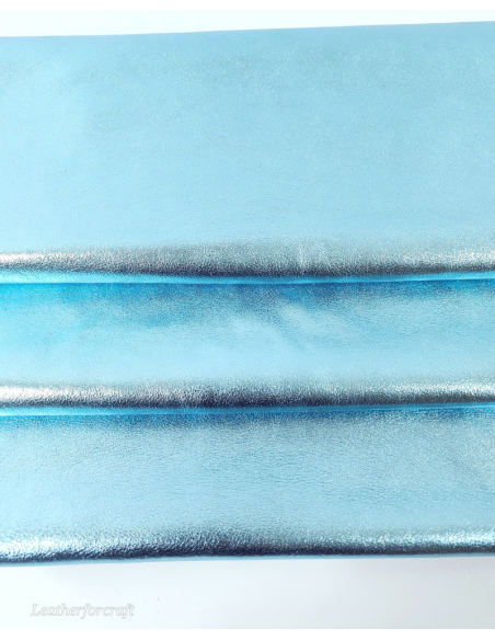 Azurro 9070 Laminado Metallic Luxurious Calf Soft Leather