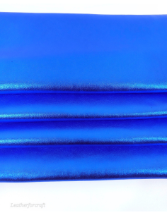 Eletric Blue 9075 Laminado Metallic Luxurious Calf Soft Leather 2