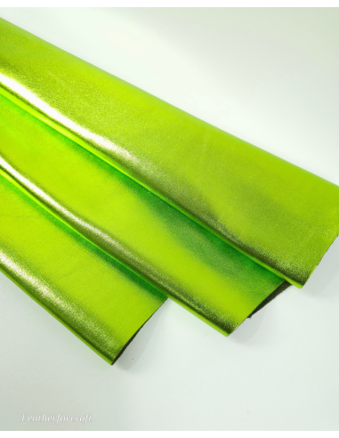 Green 9018 Laminado Metallic Luxurious Calf Soft Leather