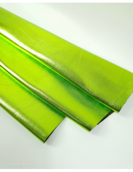 Green 9018 Laminado Metallic Luxurious Calf Soft Leather