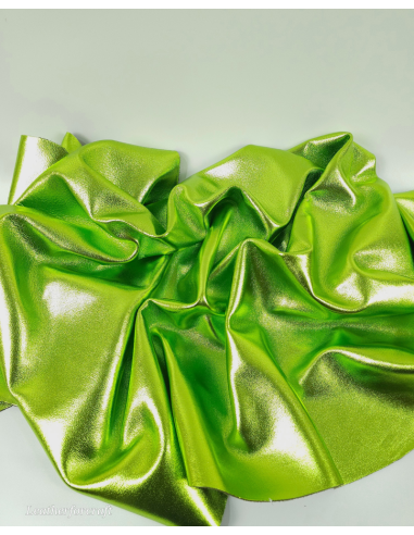 Green 9018 Laminado Metallic Luxurious Calf Soft Leather