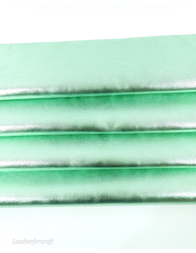 Green Acqua 9071 Laminado Metallic Luxurious Calf Soft Leather