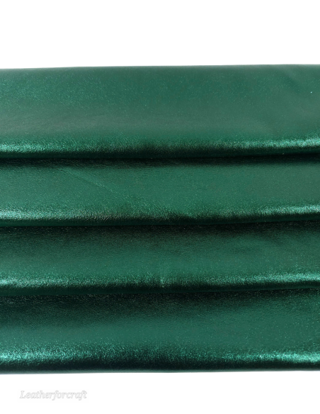 Green Bottle 9072 Laminado Metallic Luxurious Calf Soft Leather