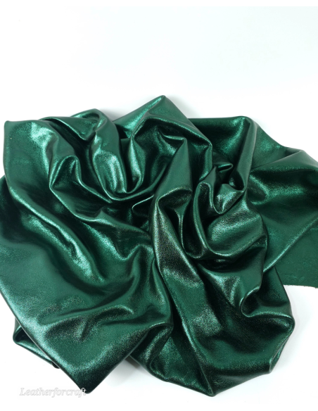 Green Bottle 9072 Laminado Metallic Luxurious Calf Soft Leather