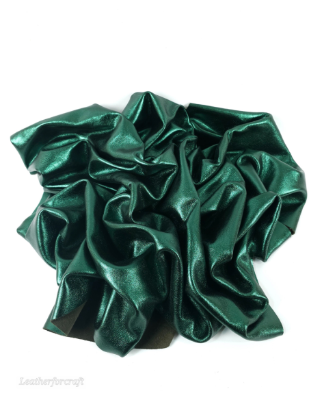 Green Bottle 9072 Laminado Metallic Luxurious Calf Soft Leather