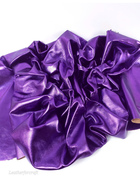 Violet 9060 Laminado Metallic Luxurious Calf Soft Leather