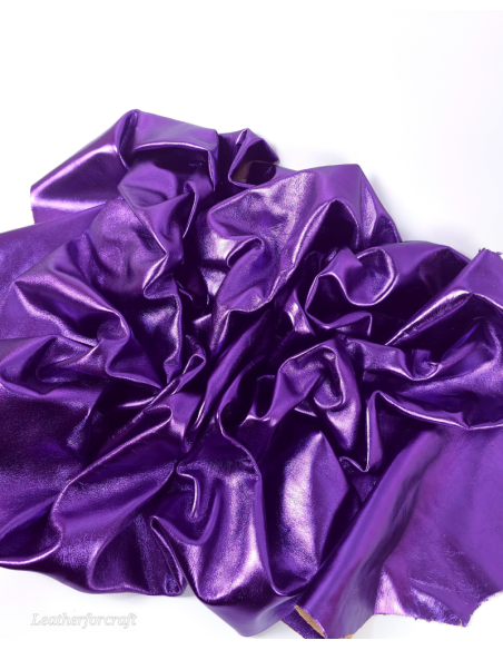Violet 9060 Laminado Metallic Luxurious Calf Soft Leather