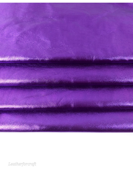 Violet 9060 Laminado Metallic Luxurious Calf Soft Leather