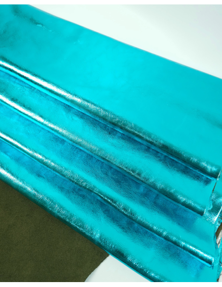 Blue 7630 Metallic Milled Calf Soft Leather