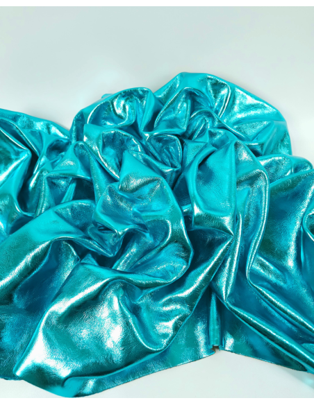 Blue 7630 Metallic Milled Calf Soft Leather