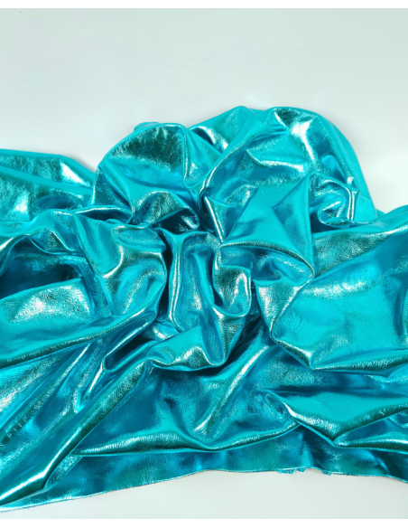 Blue 7630 Metallic Milled Calf Soft Leather