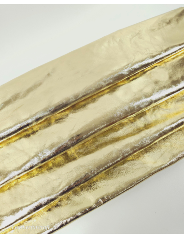 Gold 7567 Metallic Milled Calf Soft Leather