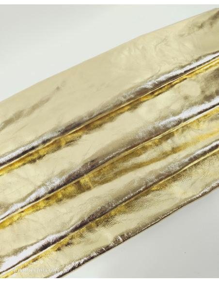Gold 7567 Metallic Milled Calf Soft Leather