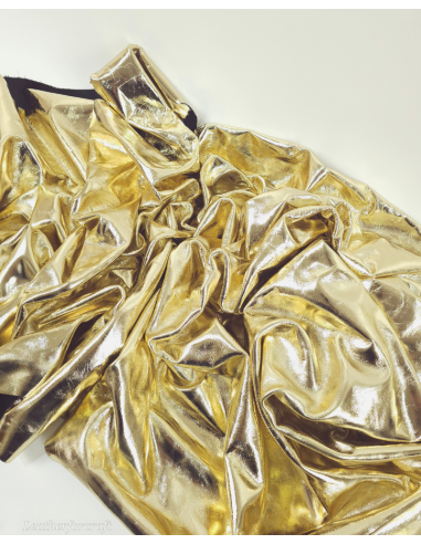 Gold 7567 Metallic Milled Calf Soft Leather