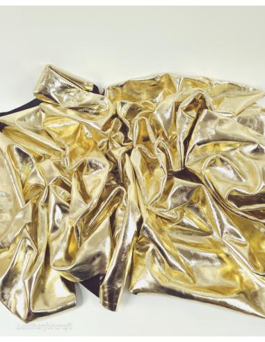 Gold 7567 Metallic Milled Calf Soft Leather