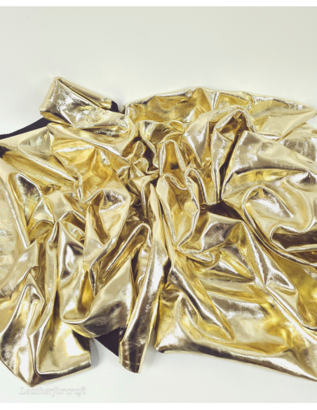 Gold 7567 Metallic Milled Calf Soft Leather