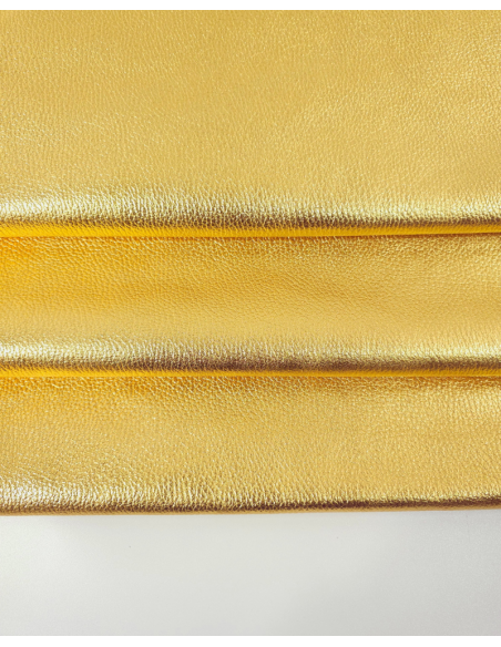 Gold 7934 Metallic Dollar Print Embossed Calf Soft Leather