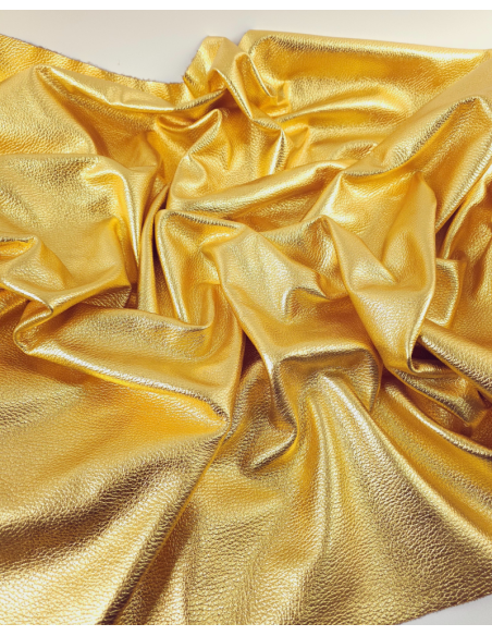 Gold 7934 Metallic Dollar Print Embossed Calf Soft Leather