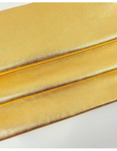 Gold 7934 Metallic Dollar Print Embossed Calf Soft Leather