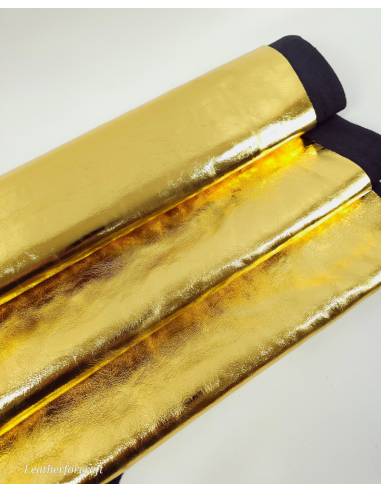 Gold 7934 Metallic Milled Calf Soft Leather