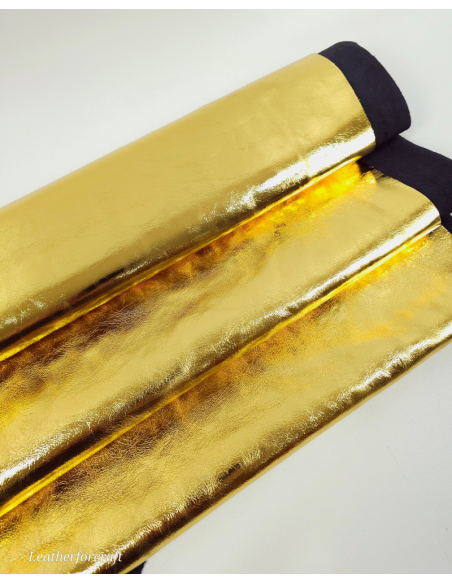 Gold 7934 Metallic Milled Calf Soft Leather