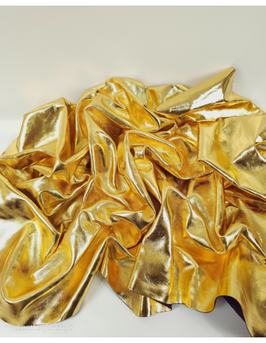 Gold 7934 Metallic Milled Calf Soft Leather