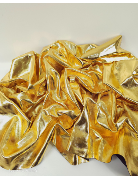 Gold 7934 Metallic Milled Calf Soft Leather