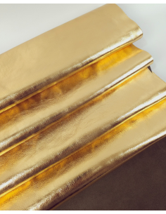 Gold 8042 Metallic Milled Calf Soft Leather 2