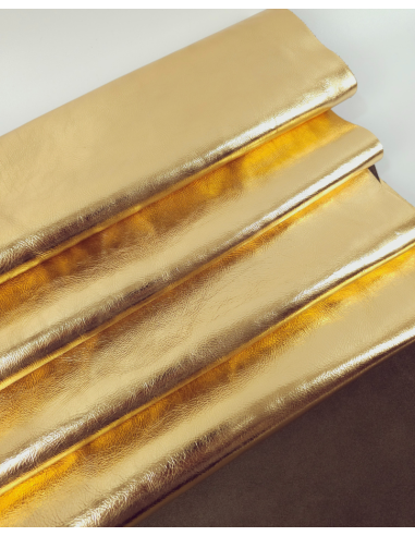 Gold 8042 Metallic Milled Calf Soft Leather