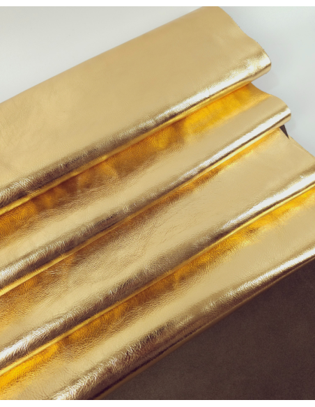 Gold 8042 Metallic Milled Calf Soft Leather