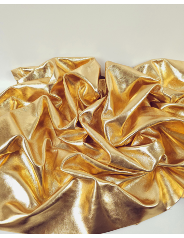 Gold 8042 Metallic Milled Calf Soft Leather