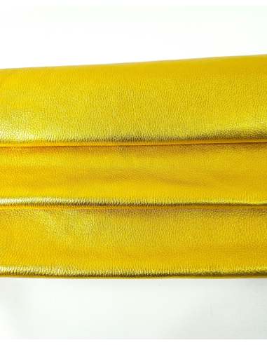 Gold 8595 Metallic Dollar Print Embossed Calf Soft Leather