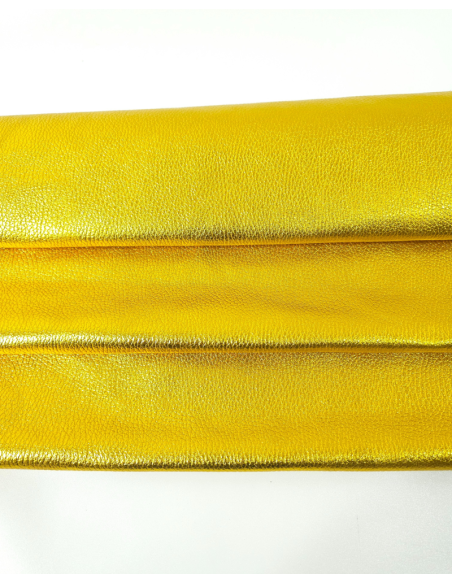 Gold 8595 Metallic Dollar Print Embossed Calf Soft Leather