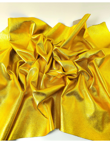 Gold 8595 Metallic Dollar Print Embossed Calf Soft Leather
