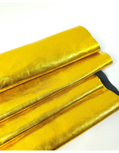 Gold 8595 Metallic Milled Calf Soft Leather