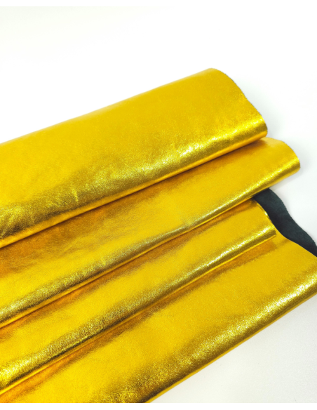 Gold 8595 Metallic Milled Calf Soft Leather