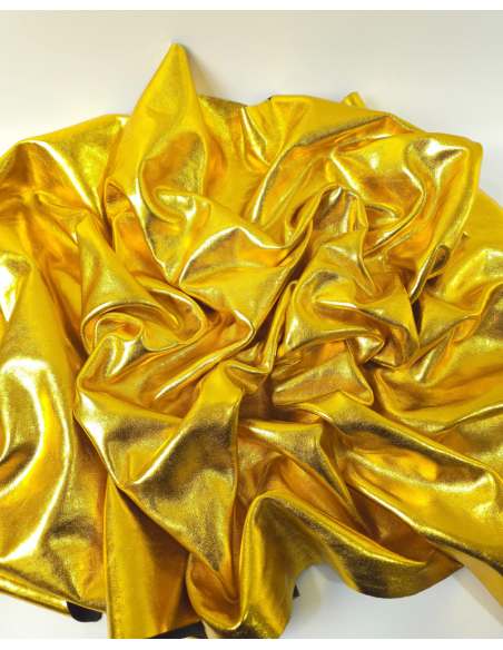 Gold 8595 Metallic Milled Calf Soft Leather